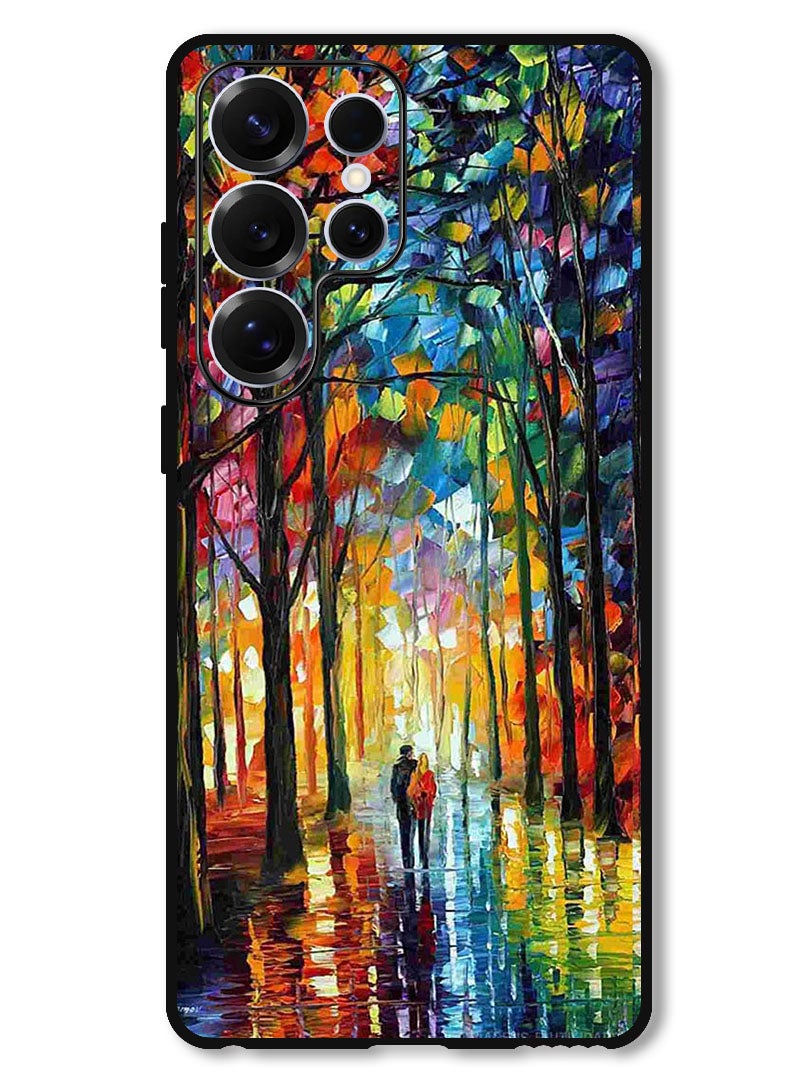 Theodor Protective Case Anti Scratch Shock Proof Bumper Cover For Samsung Galaxy S25 Ultra Colorful  Art Couple - Image 1