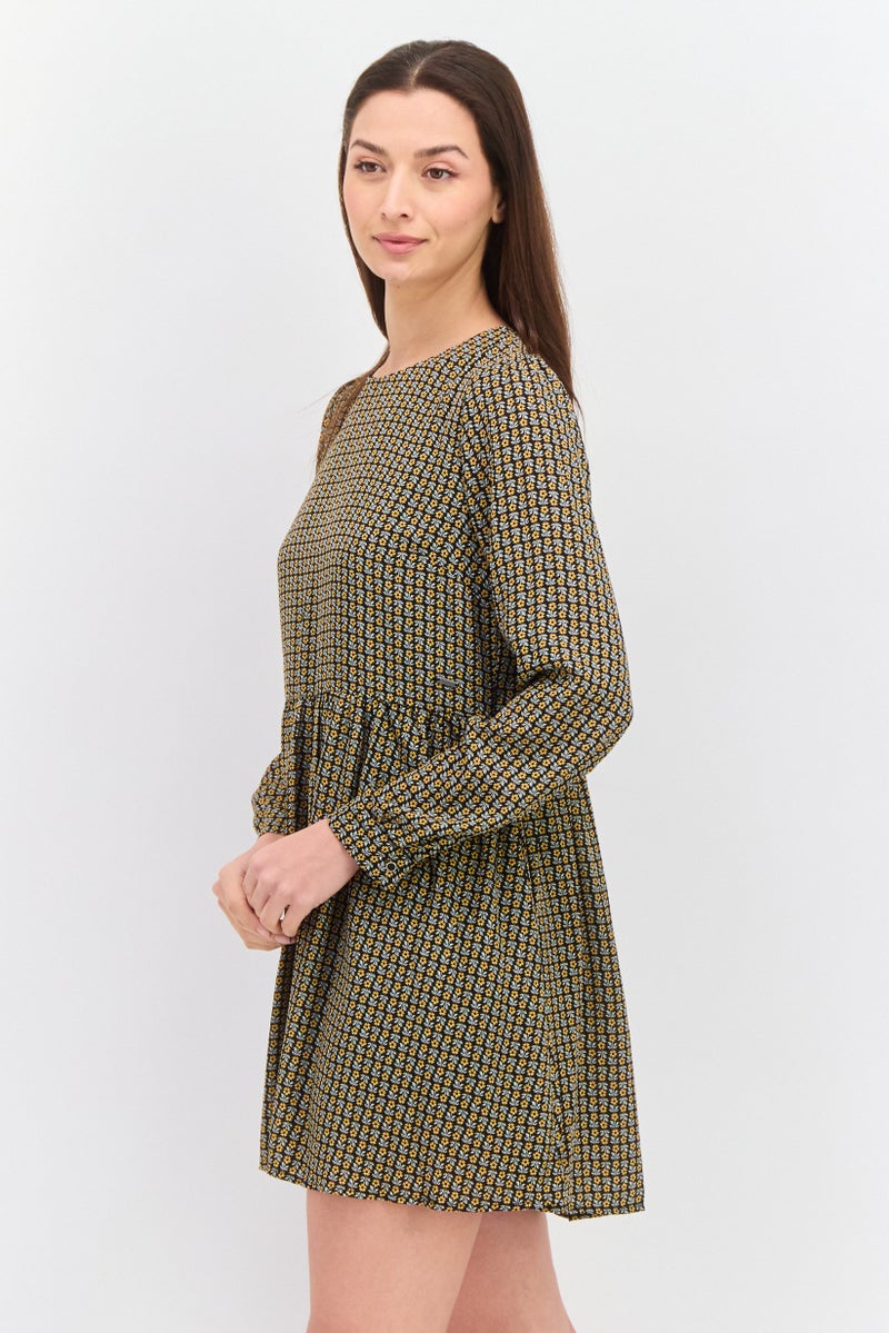 Pepe Jeans Women Floral Print Mini Dress, Black Combo - Image 2