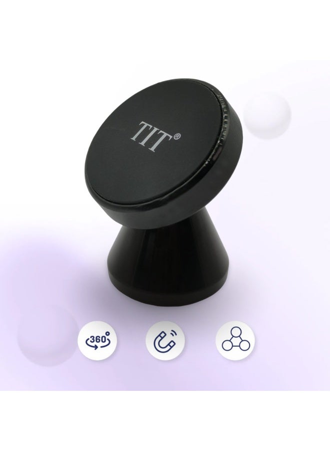 تي اي تي حامل هاتف مغناطيسي للوحة قيادة السيارة - دوران 360 درجة، حامل مغناطيسي معدني قوي، تصميم مضغوط، قبضة آمنة للهواتف الذكية وأجهزة تحديد المواقع العالمية (GPS) - TM049 - Image 3