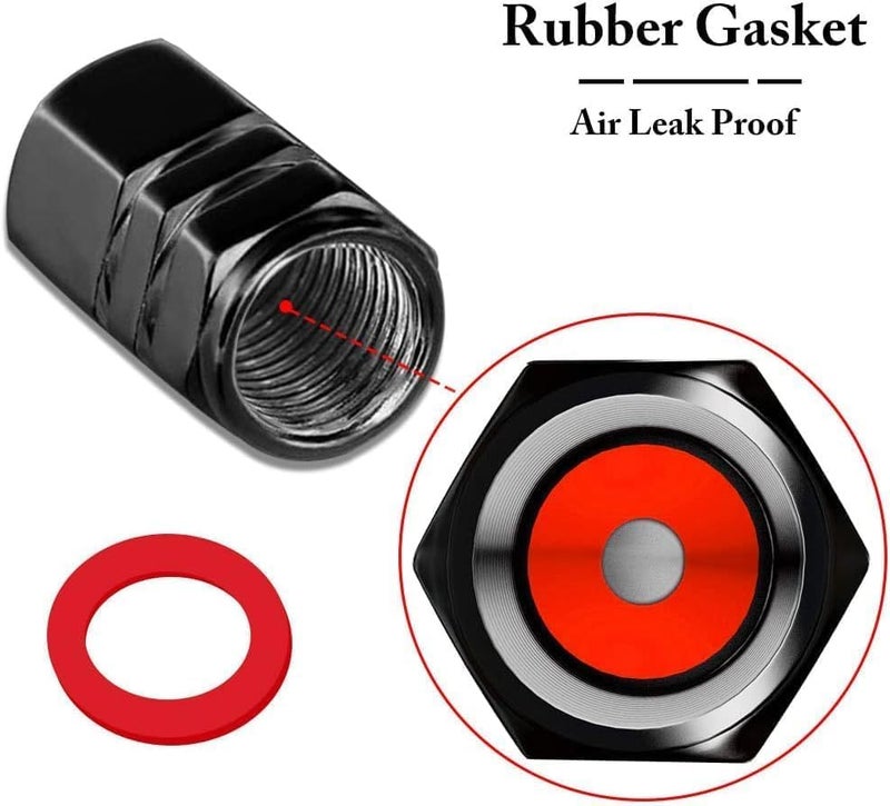 Bukela Metal Car Tire Air Caps Cover Car Tire Accessories for Jeep Grand Cherokee Comander Wrangler Compass Renegade Patriot 4Pcs CarTire Valve Stem Caps Anti-Corrosion Leak-Proof Black - Image 5