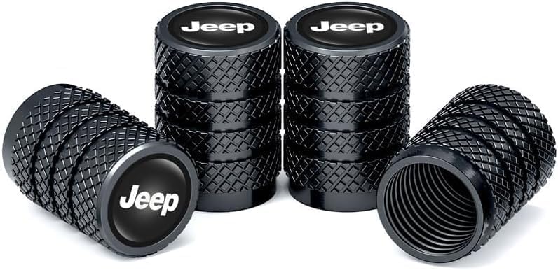 Bukela Metal Car Tire Air Caps Cover Car Tire Accessories for Jeep Grand Cherokee Comander Wrangler Compass Renegade Patriot 4Pcs CarTire Valve Stem Caps Anti-Corrosion Leak-Proof Black - Image 3