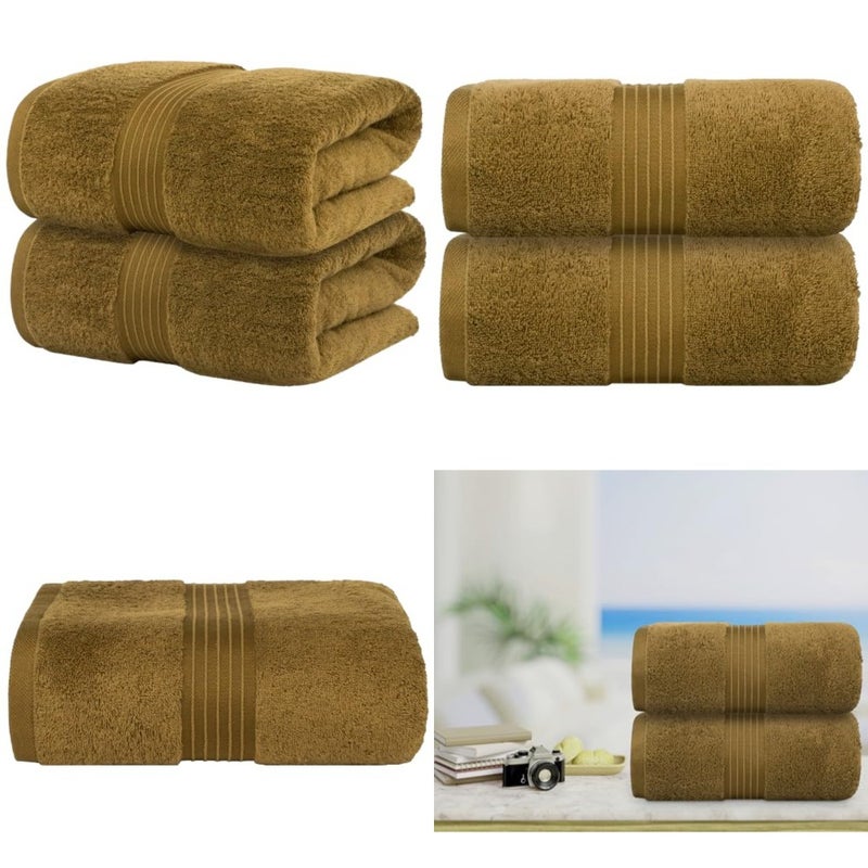 مجموعة من 4 قطع، 70 × 140 سم - 600 جرام لكل متر مربع 100% قطن ممشط سريع الجفاف، مناشف حمام سميكة عالية الامتصاص - جودة فندقية ناعمة للحمام والمنتجعات الصحية - Image 1