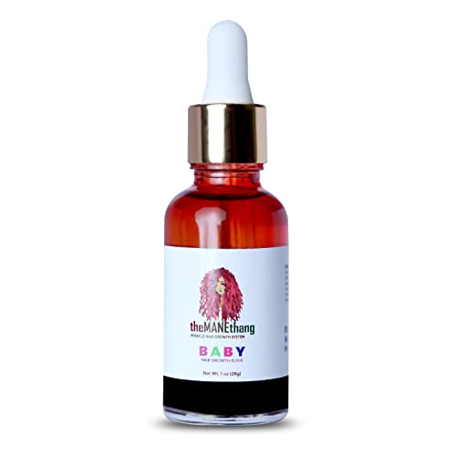 theMANEthang Baby Hair Growth Oil - Organic Newborn Oil with Coconut, Olive, Castor, and Tea Tree Oils - Image 1