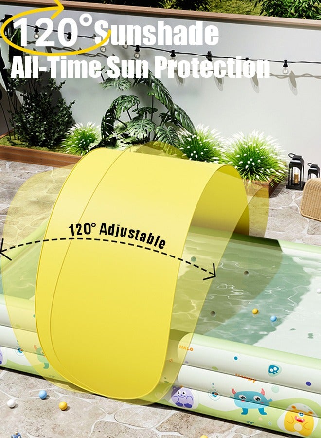VUCATIN Pool Sunshade, Automatic Quick Opening Sunshade Protection, Children's Inflatable Swimming Pool Home Outdoor Large Pool Foldable Sunshade (318*115CM) - Image 3