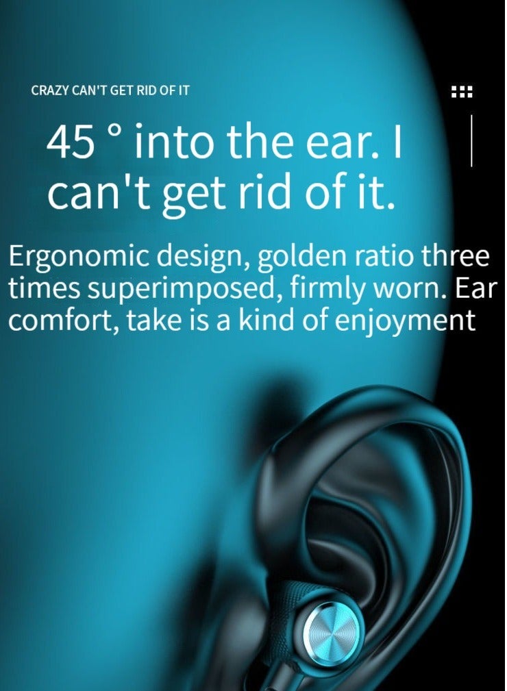 New Bluetooth wireless headset hanging neck sports binaural in-ear neck hanging ultra-long standby life wireless Bluetooth headset black - Image 3