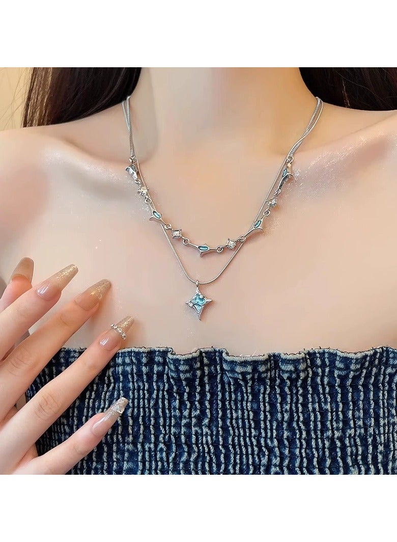 Goolsky Layered 4-Point Star Necklace for Women | Trendy Hip-Hop Choker | Ins Style Statement Jewelry  - Image 1