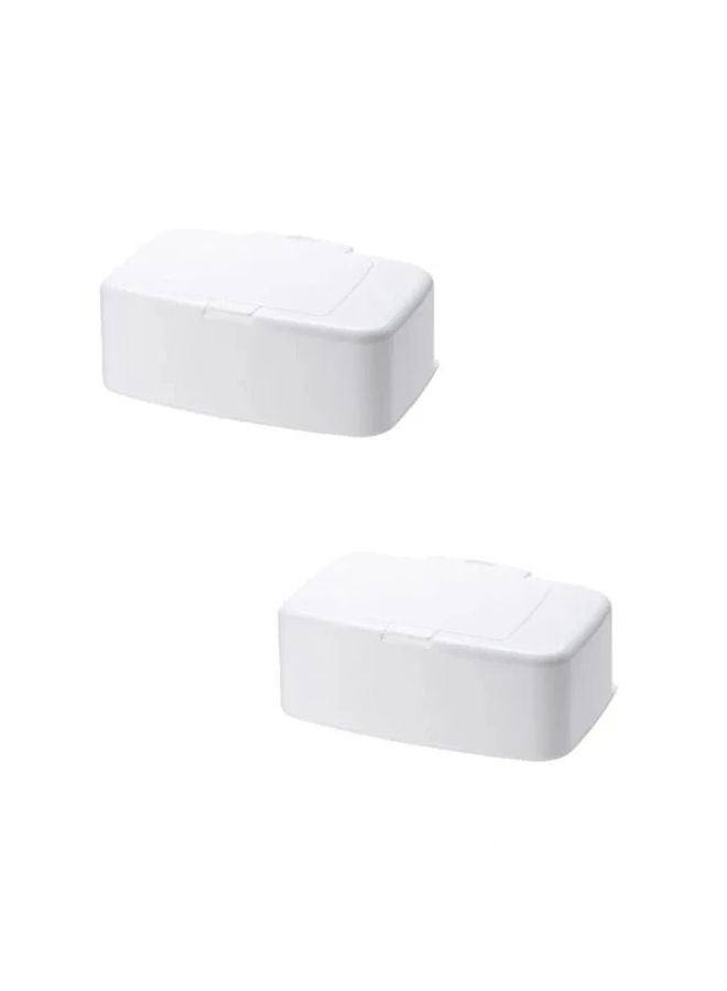 White Wet Wipes Dispenser Hygienic One Touch Operation Spill Proof Lid Compact - Image 3