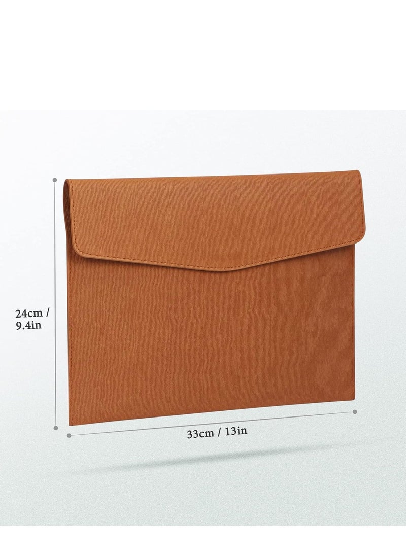 TRASSLE File Folder, PU Leather A4 Document Holder File Organizer Filing Envelope Portfolio Case Tablet Sleeve with Magnetic Snap Closure for Home School Office Stationery  - Image 4