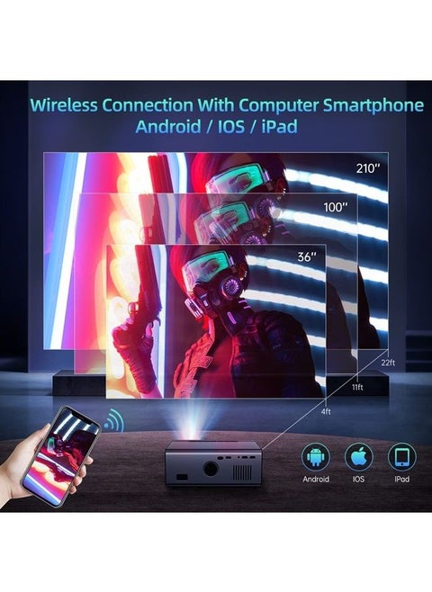 Portable Projector, 2023 Upgraded WiFi Projector Native 1080P Full HD Outdoor Movie Projector, Home Theater Video Projector Compatible with iOS/Android/XBox/PS4/PS5/TV Stick/HDMI/USB