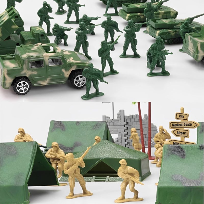 16pcs Sand Color Plastic Soldier Figurine 1.97inch Army Operation Doll Model Military Sand Table Exercise Miniature Scene Props Desktop Decoration Creative Birthday Gift Collection - Image 4