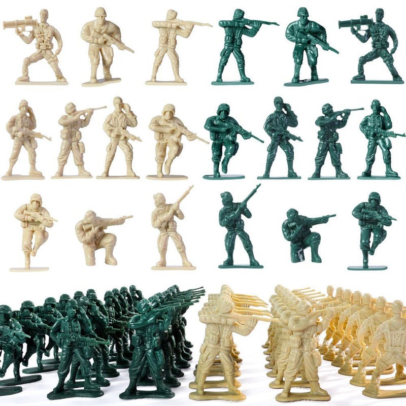 16pcs Sand Color Plastic Soldier Figurine 1.97inch Army Operation Doll Model Military Sand Table Exercise Miniature Scene Props Desktop Decoration Creative Birthday Gift Collection - Image 3