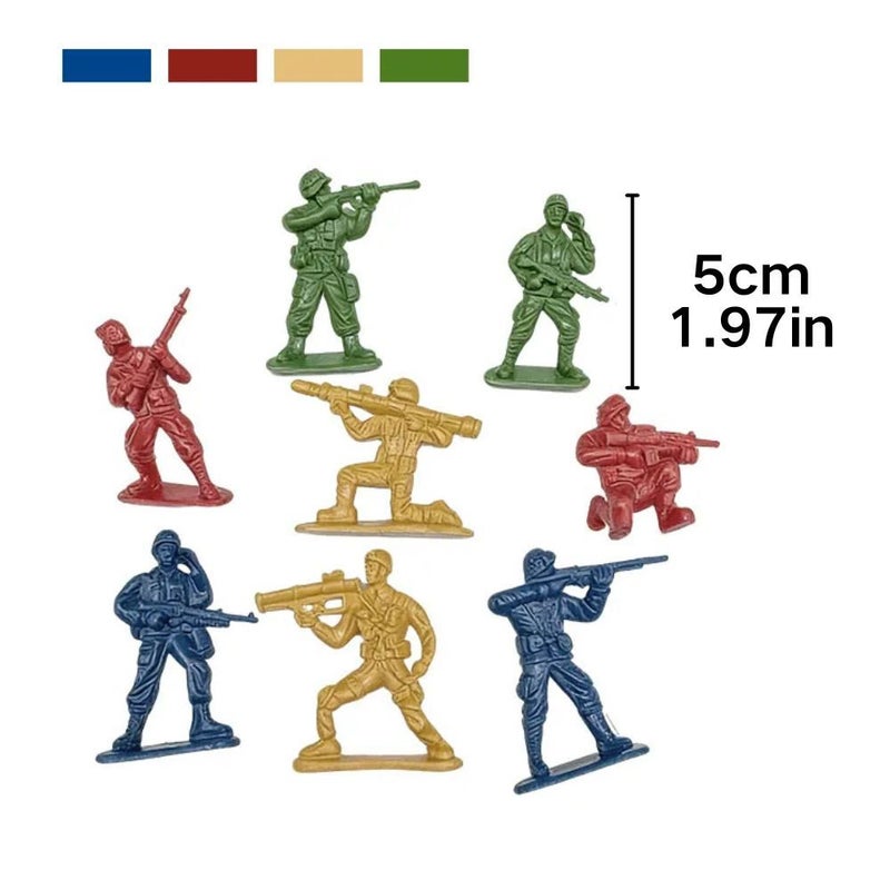 16pcs Sand Color Plastic Soldier Figurine 1.97inch Army Operation Doll Model Military Sand Table Exercise Miniature Scene Props Desktop Decoration Creative Birthday Gift Collection - Image 2