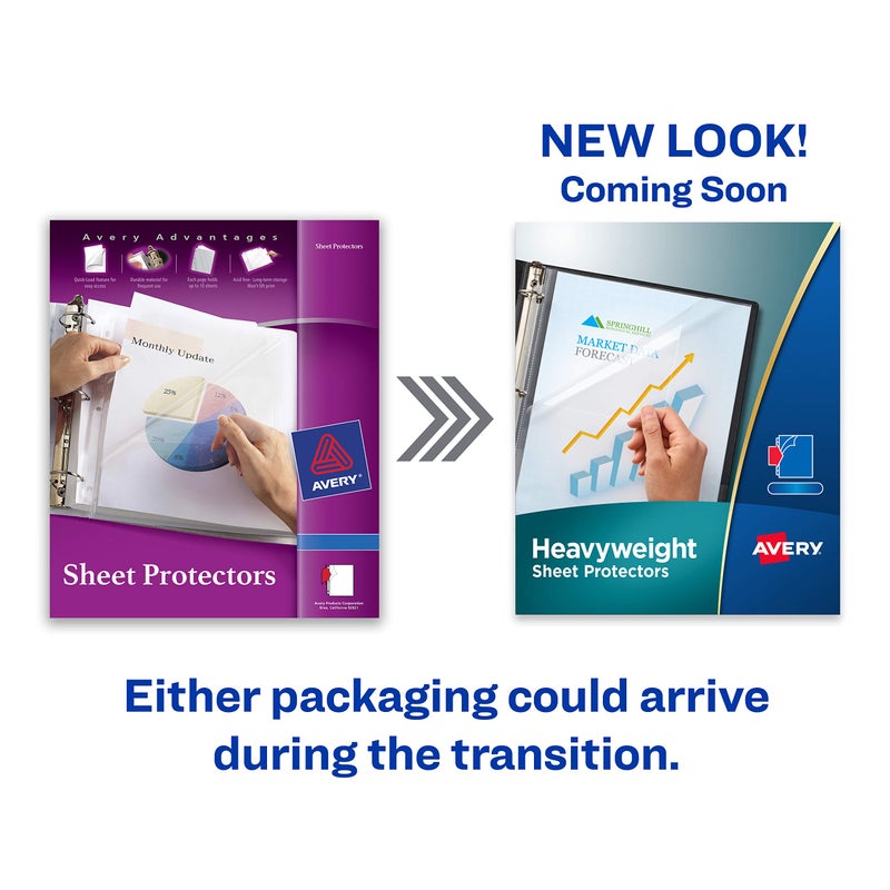 Avery Clear Heavyweight Sheet Protectors, Non-Glare, Easy Load, 50 Document Protectors (74107) - Image 2
