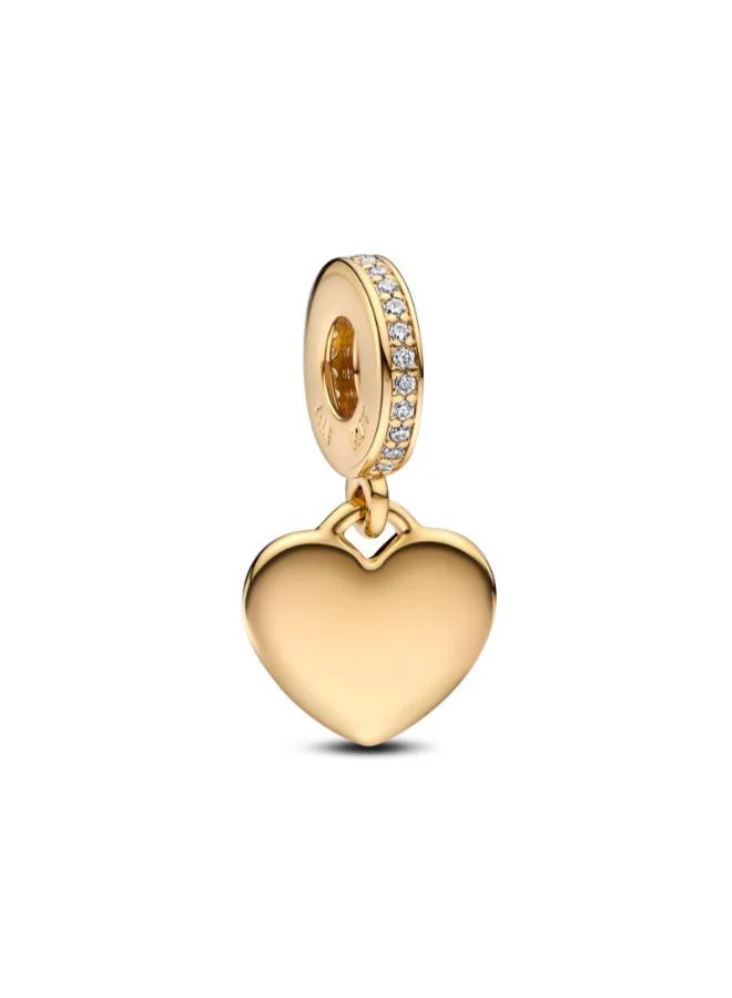 باندورا Engravable Heart Tag Dangle Charm