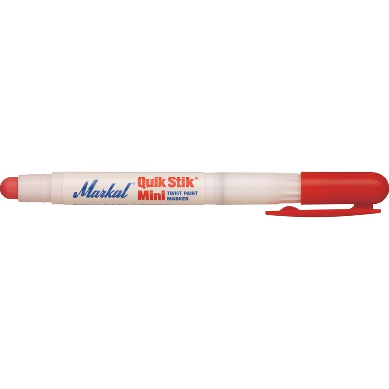 Markal 61128- Quik Stik All Purpose Mini, Solid Paint Marker, Perfect for Wood, Metal, Tire marking & Construction, Marks on Any Surface-Wet, Smooth, Rough, or Hot, Red Color (12 Pk)