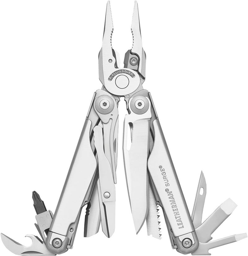 LEATHERMAN Surge Heavy Duty Multitool with Premium Replaceable Wire Cutters and Spring-Action Scissors - Stainless Steel with Premium Nylon Sheath - Image 1