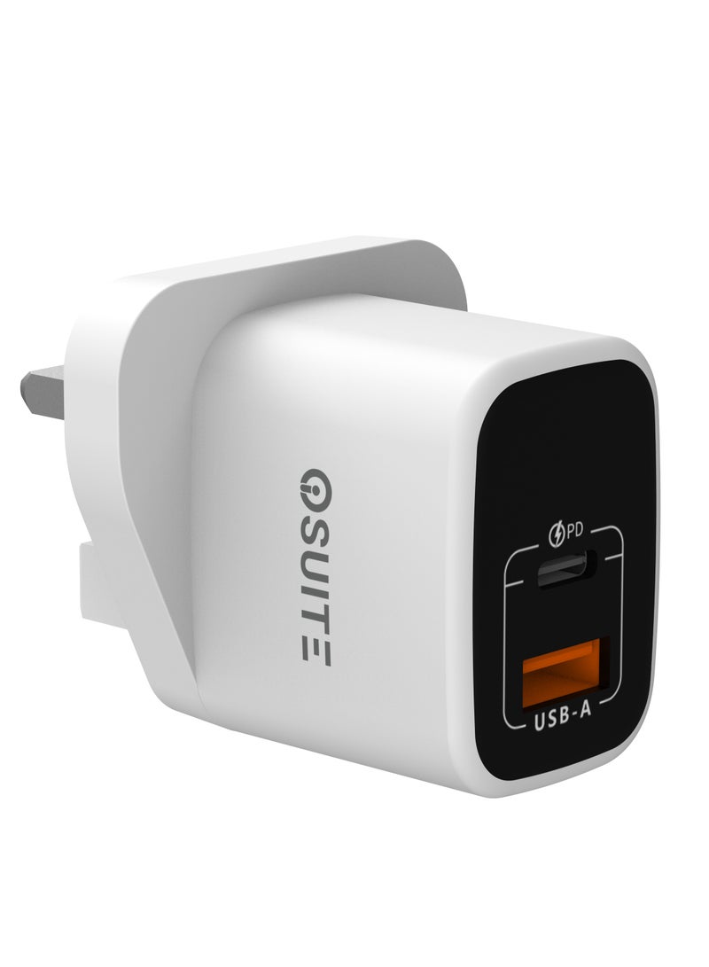 iOsuite 35W GaN Fast Wall Charger with USB-C PD u0026 USB-A QC, Dual Port Home Power Adapter Compatible with iPhone 16/15, iPad, Samsung Galaxy, Pixel u0026 Android Devices – RY-U35D-AC - Image 1