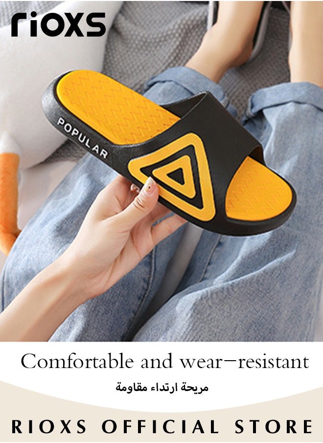RIOXS - Unisex Slippers, Anti-Slip Shower Slippers, Soft Sole Bath Slippers, Comfortable Lightweight Flat Slippers, House Slides, Flat Slippers For Beach, Bathroom, Indoor and Outdoor Use - Image 1
