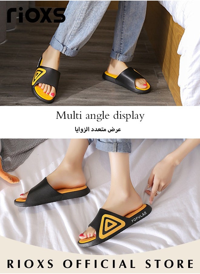 RIOXS - Unisex Slippers, Anti-Slip Shower Slippers, Soft Sole Bath Slippers, Comfortable Lightweight Flat Slippers, House Slides, Flat Slippers For Beach, Bathroom, Indoor and Outdoor Use - Image 1