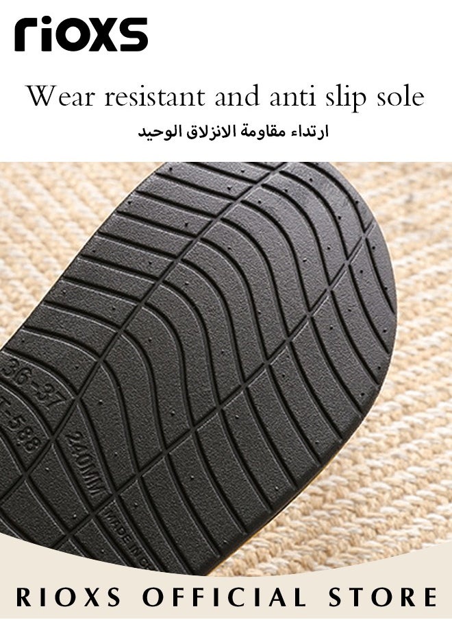 RIOXS - Unisex Slippers, Anti-Slip Shower Slippers, Soft Sole Bath Slippers, Comfortable Lightweight Flat Slippers, House Slides, Flat Slippers For Beach, Bathroom, Indoor and Outdoor Use - Image 1