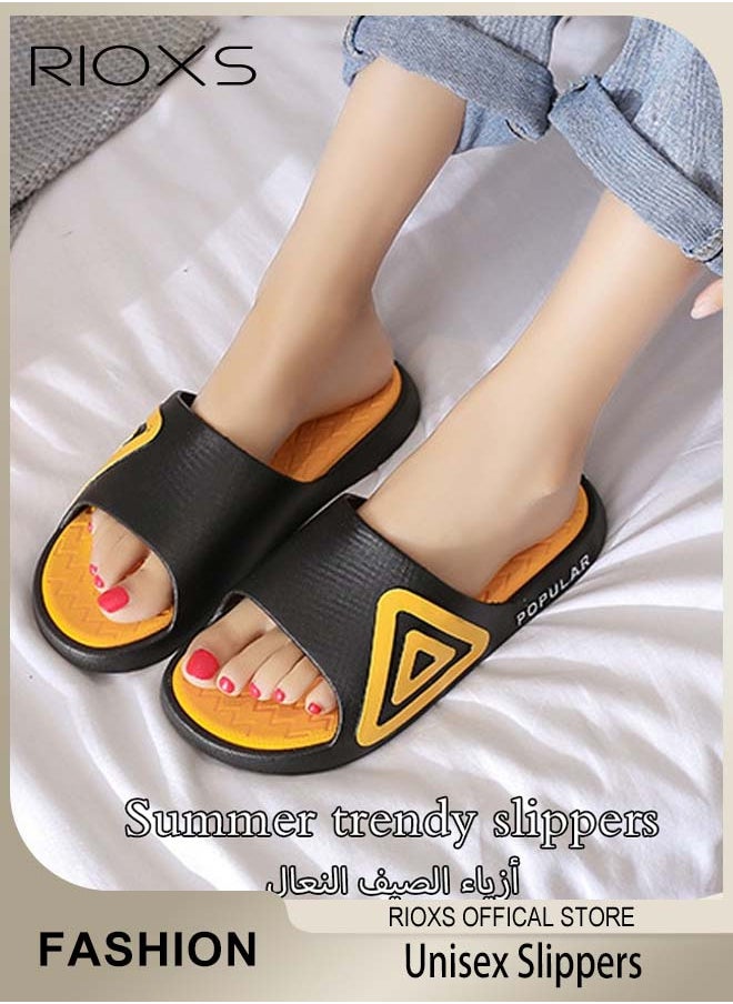 RIOXS - Unisex Slippers, Anti-Slip Shower Slippers, Soft Sole Bath Slippers, Comfortable Lightweight Flat Slippers, House Slides, Flat Slippers For Beach, Bathroom, Indoor and Outdoor Use - Image 1