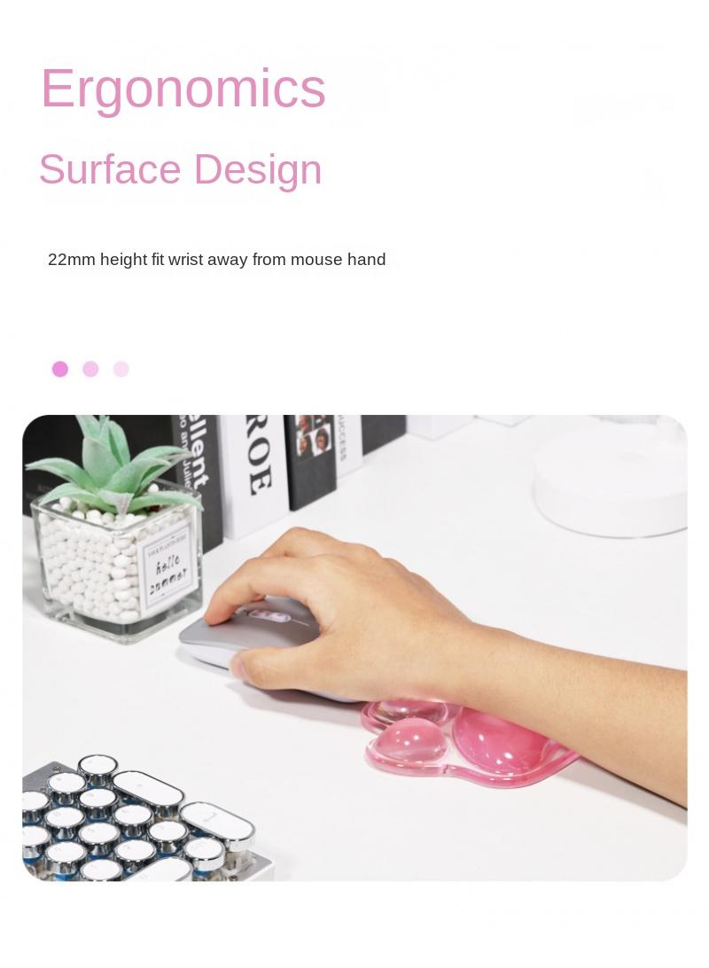 Transparent silicone mouse pad for office games, 3D anti slip cat paw mouse pad, black 12 * 10.2cm - Image 3