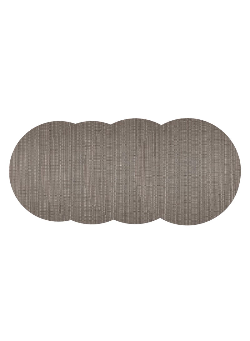 آنا طقم 4 قطع من حصائر المائدة الدائرية 35 سم بتصميم نقش الخيزران من PVC - حصائر طعام مضادة للبقع وماء، مقاومة للحرارة، مناسبة لتجمعات العائلة وتناول الطعام في الهواء الطلق - Image 1