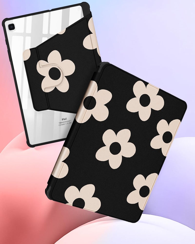 Kidcube for Samsung Galaxy Tab S6 Lite Case 10.4 Inch 2022/2020 for Women Girls Cute Folio Cover with Pencil Holder Girly Flower Floral Design Rotating Stand Pretty Tablet Cases SM-P610/P613/P615/P619 - Image 4