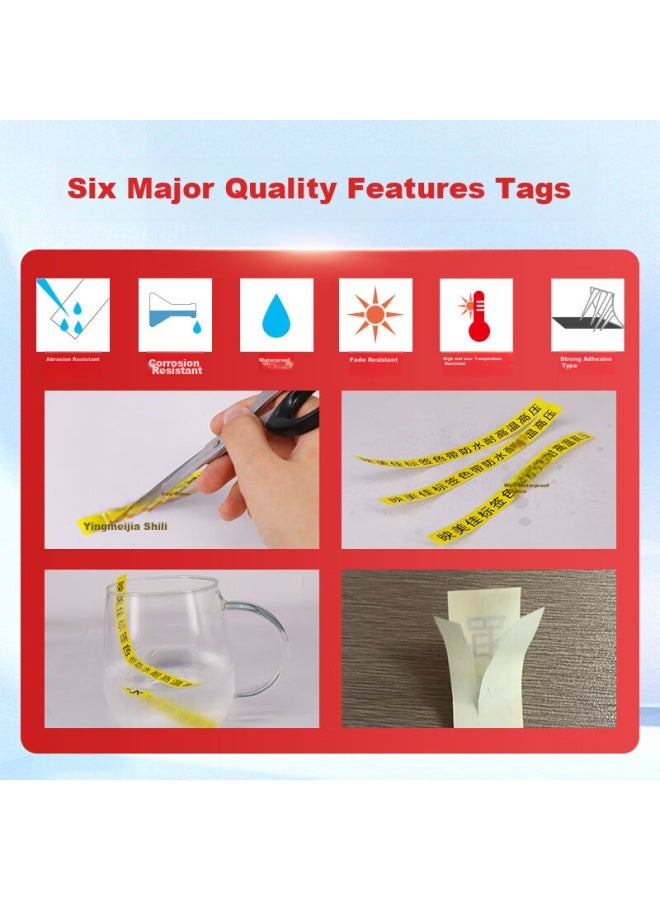 Yingmeijia Label Maker Ribbon 18mm Yellow Background Black Text Tze-641 Compatible With Brother Adhesive Label Paper For Pt-p900 700 D450 600 E550w Printers - Image 4