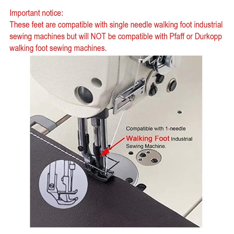 CKPSMS Brand - Compatible with/Replacement for JUKI brand DNU-1541 Singer brand CONSEW brand 206RB 225 226 226R 6Sets Walking FEET with Right Left Edge #KP-WF6 (S585R 1/8 3/16 1/4+S585L 1/8 3/16 1/4) - Image 2