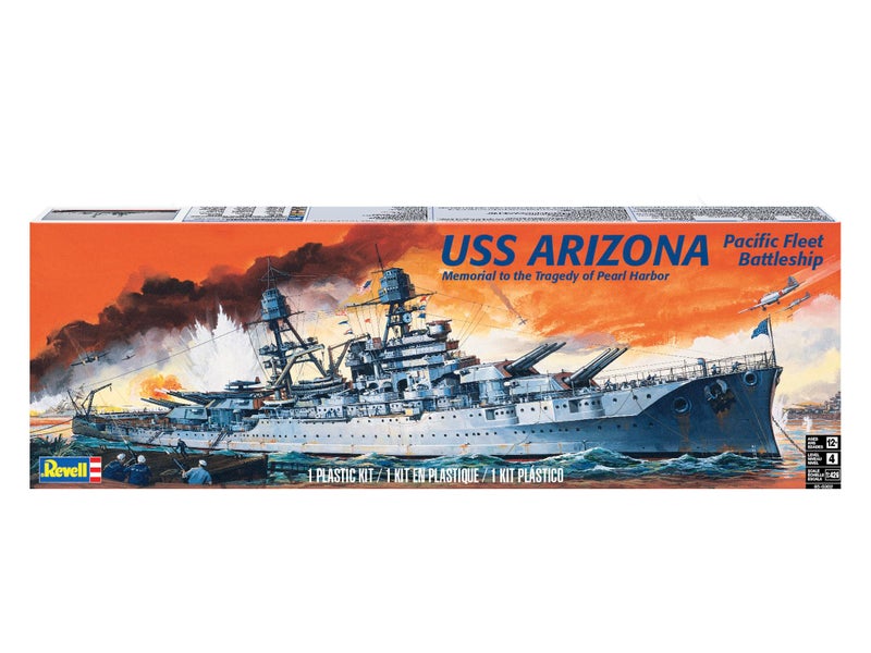 Revell 85-0302 USS Arizon Battleship Model Military Ship Kit 1:426 Scale 133-Piece Skill Level 4 Plastic Model Building Kit, Gray - Image 1