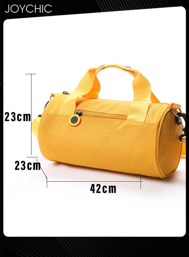 Joychic حقيبة رياضية خفيفة الوزن وعملية مقاومة للماء لتخزين الملابس للسفر، حقيبة رياضية مقاومة للاهتراء للنساء والرجال، للرقص والسباحة واليوغا واللياقة البدنية، باللون الأصفر، حجم كبير - Image 4