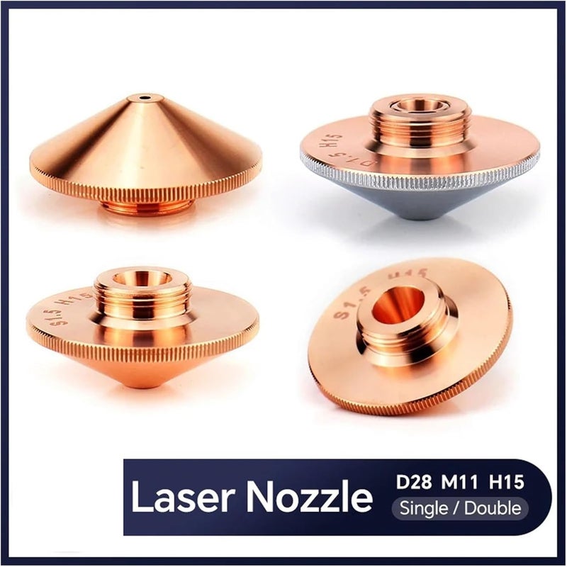 Laser Cutting Nozzle，Laser Nozzel Ceramic Coated D28 M11 Single Double Chromed Fiber 0.8-6.0mm Nozzles Welding(Type a D28 Double,2.0mm) - Image 3