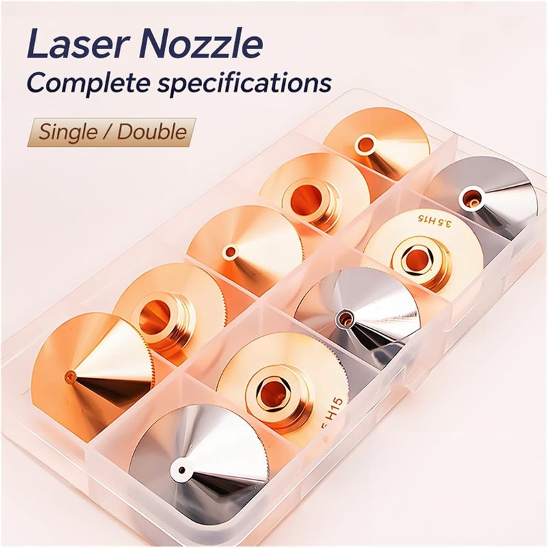 Laser Cutting Nozzle，Laser Nozzel Ceramic Coated D28 M11 Single Double Chromed Fiber 0.8-6.0mm Nozzles Welding(Type a D28 Double,2.0mm) - Image 2