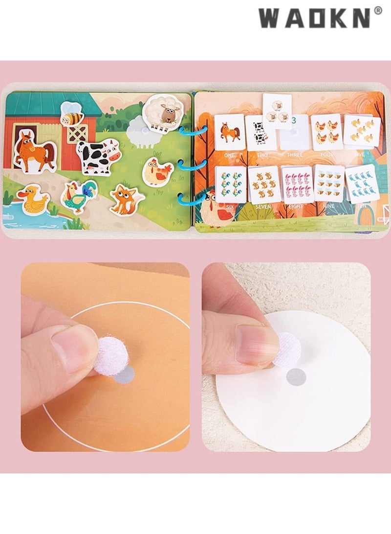 دبليو أيه أو كي أن الأطفال مزرعة الحيوان مشغول كتاب ، كتاب النشاط التفاعلي لينة مع ملصق ، لعبة تعليمية للأطفال مناسبة للسفر ، أداة التعلم التشاركي من أجل التنمية في مرحلة الطفولة المبكرة - Image 4
