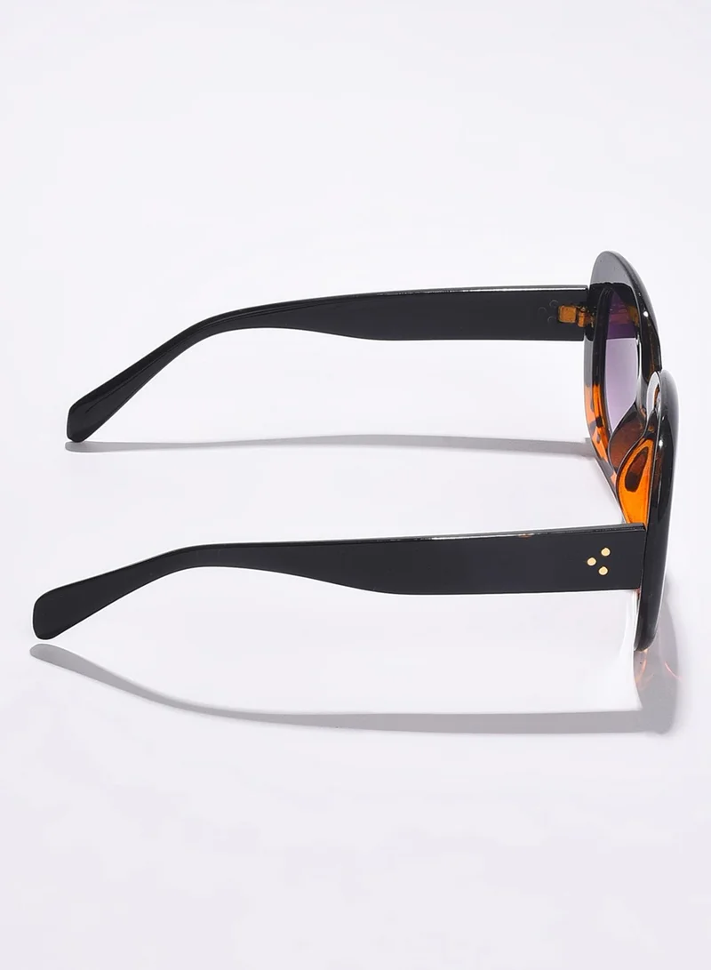 صوص هاوت نظارة شمسية Wayfarer سوداء بعدسات بنفسجية