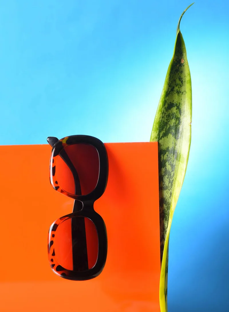 صوص هاوت نظارة شمسية Wayfarer سوداء بعدسات بنفسجية