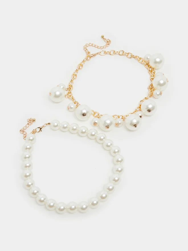 Styli Styli Set of 2 - Faux Pearl Beaded Necklace