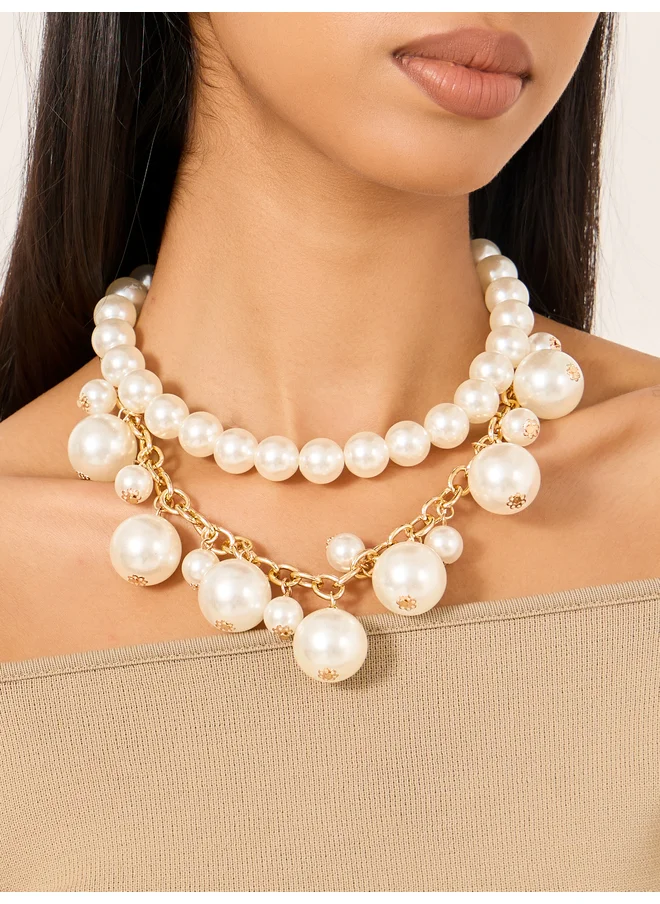 Styli Styli Set of 2 - Faux Pearl Beaded Necklace