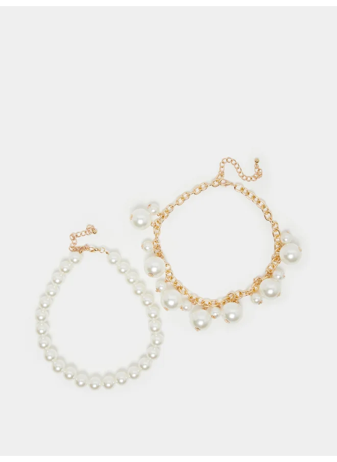 Styli Styli Set of 2 - Faux Pearl Beaded Necklace