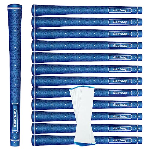 Geoleap Golf Grip Set of 13- Grips with 15 Tapes and Grips with All Repair Kits for Choice,Memory Point assists Hand Placement,Premium Rubber Golf club Grips with Corrugated Textured Control - Image 1
