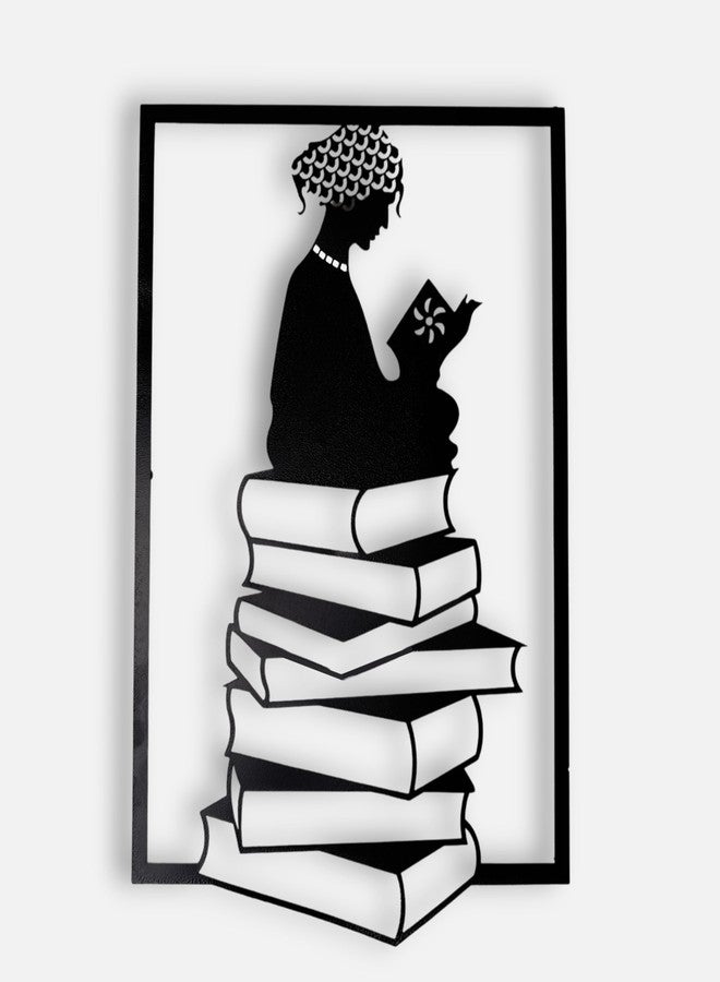 WEHUKOR Book, Novel,Library Metal Wall Hanging Arts Home Decor, Durable, good ambience Metal Wall Art For Bedroom,Living Room,Drawing room,Hotel,Office,Home Garden (23 inch x 16 inch, Black) - Image 1