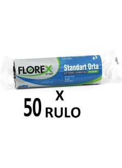 Florex Standard Medium Size (55X60 cm) Black Garbage Bag 50 Rolls 20*50=1000 Pieces 