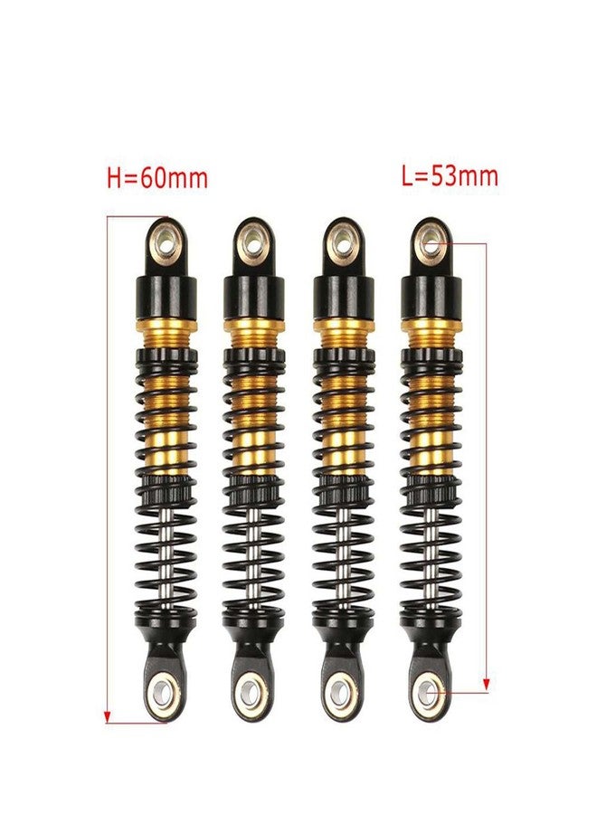 LAFEINA 4PCS Aluminum Threaded Shock Absorber Oil Damper for 1/12 Mini Crawler 1/18 RC Crawler Car TRX4M TRX4MT Upgrade Parts (Gold, 53mm) - Image 2