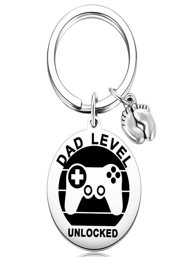 MIXJOY Expecting Dad's First Father's Day Unlocked Dad Key Chain with Baby Footprint Charm - Image 1