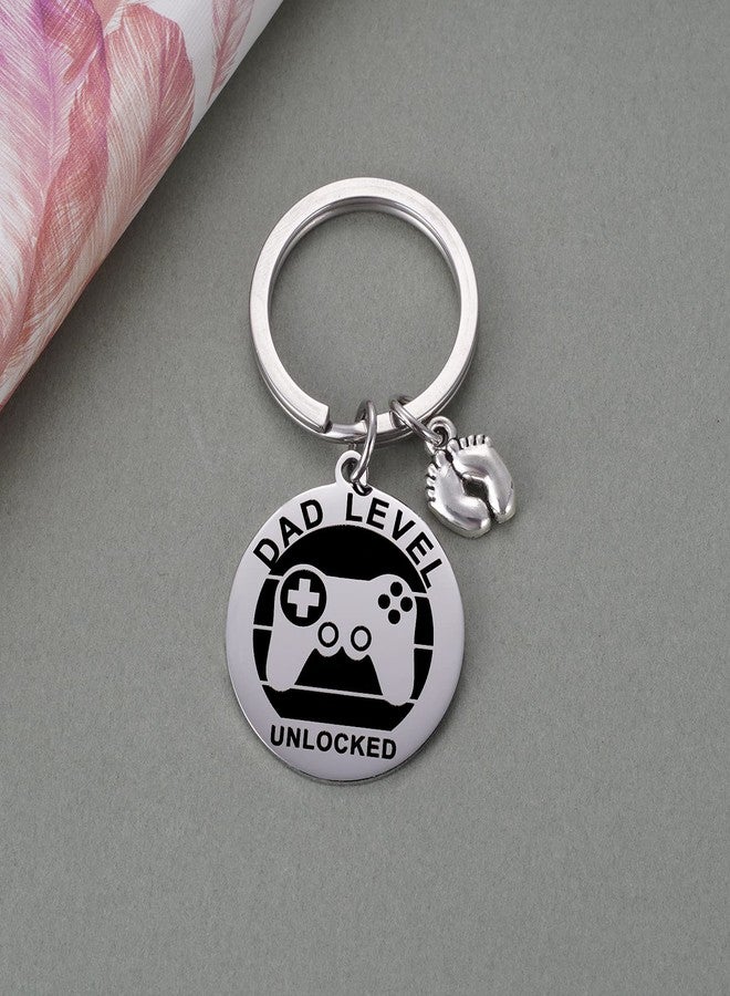 MIXJOY Expecting Dad's First Father's Day Unlocked Dad Key Chain with Baby Footprint Charm - Image 4