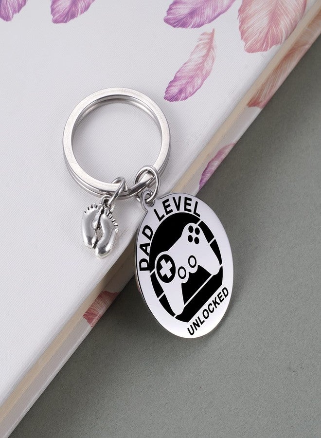 MIXJOY Expecting Dad's First Father's Day Unlocked Dad Key Chain with Baby Footprint Charm - Image 3