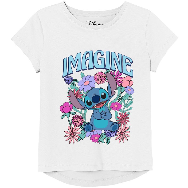 Disney Girls Lilo & Stitch Hi-lo 4-16 T-Shirt, White, 7-8 US - Image 5