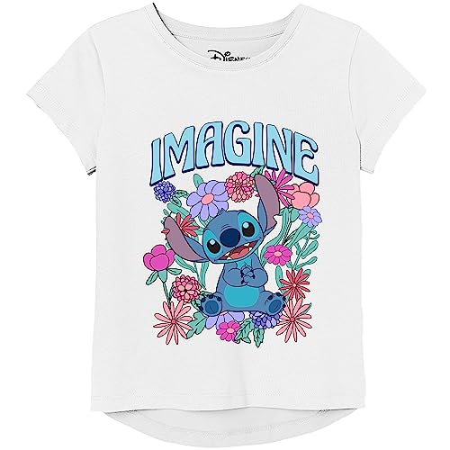 Disney Girls Lilo & Stitch Hi-lo 4-16 T-Shirt, White, 7-8 US - Image 1