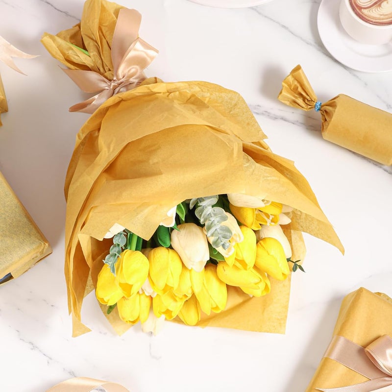 Woric 160 Sheets Gold Tissue Paper for Gift Bags - 20 x 14 Inches - Ideal for Graduation, Weddings, and Birthday Party Decorations - Image 5